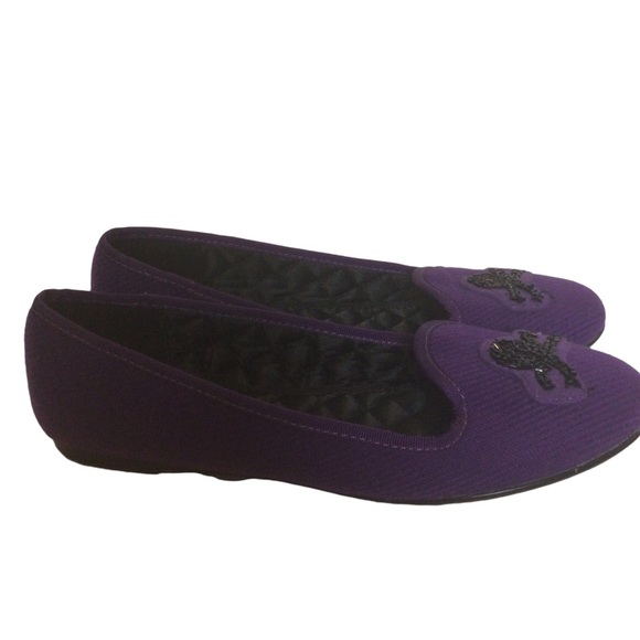 Ralph Lauren Skull and Bones Purple Flats/Slippers - Picture 1 of 10